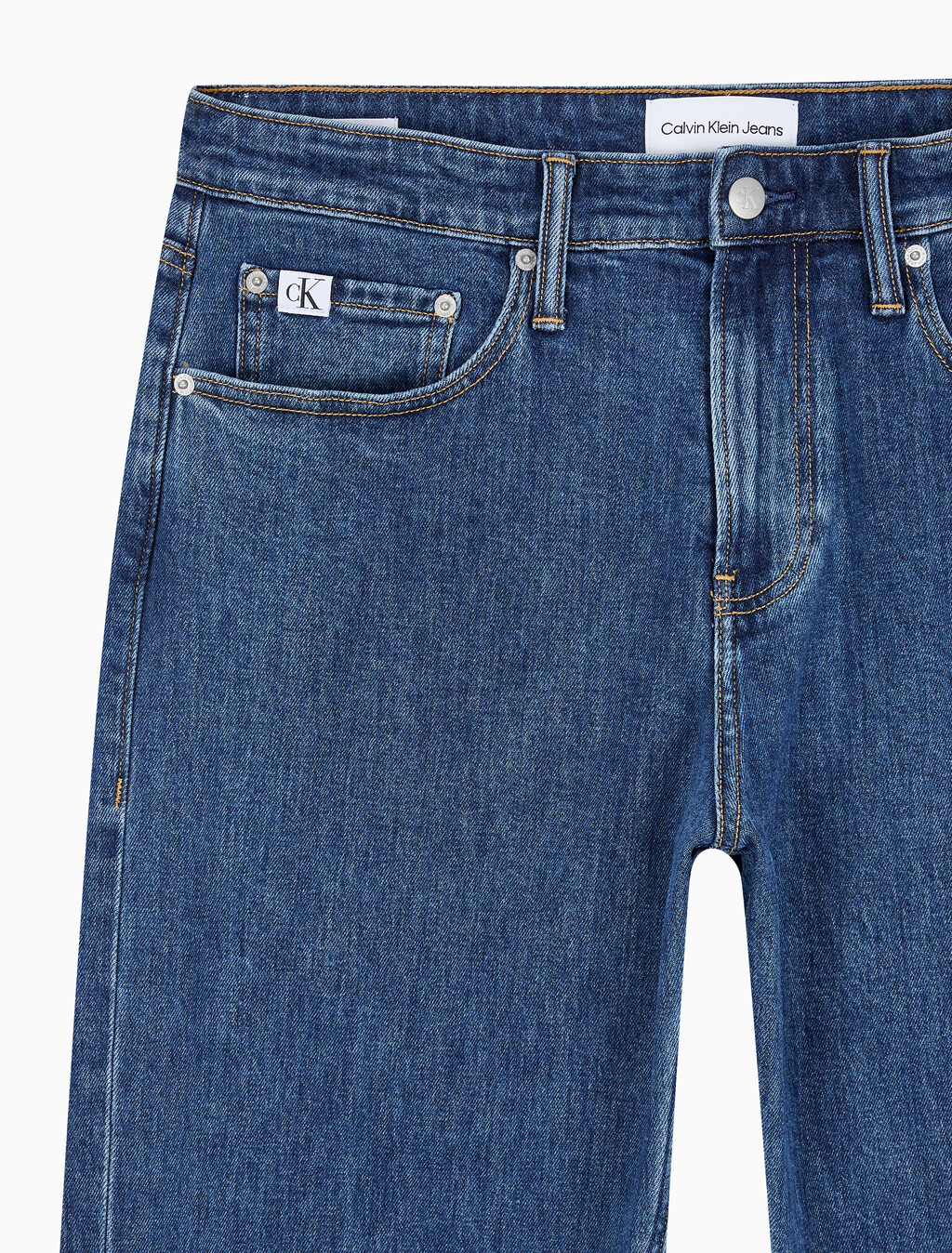 Buy 남성 90's 스트레이트핏 미드블루 데님 in color MID BLUE BACK EMBRO