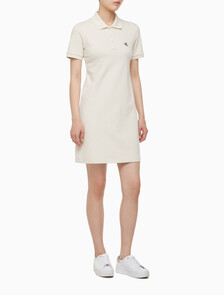 Buy 여성 CK 로고 폴로 반팔 원피스 in color BLUR FLORAL_BLACK