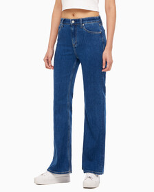 Buy 여성 플레어 핏  미드블루  데님 in color MID BLUE BACK EMBRO