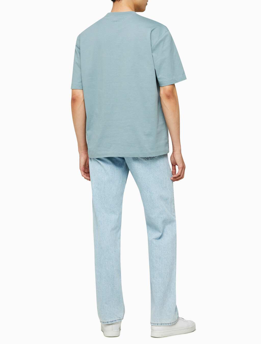 Buy 남성 릴렉스핏 아카이브 로고 반팔 티셔츠 in color BLUE GREY