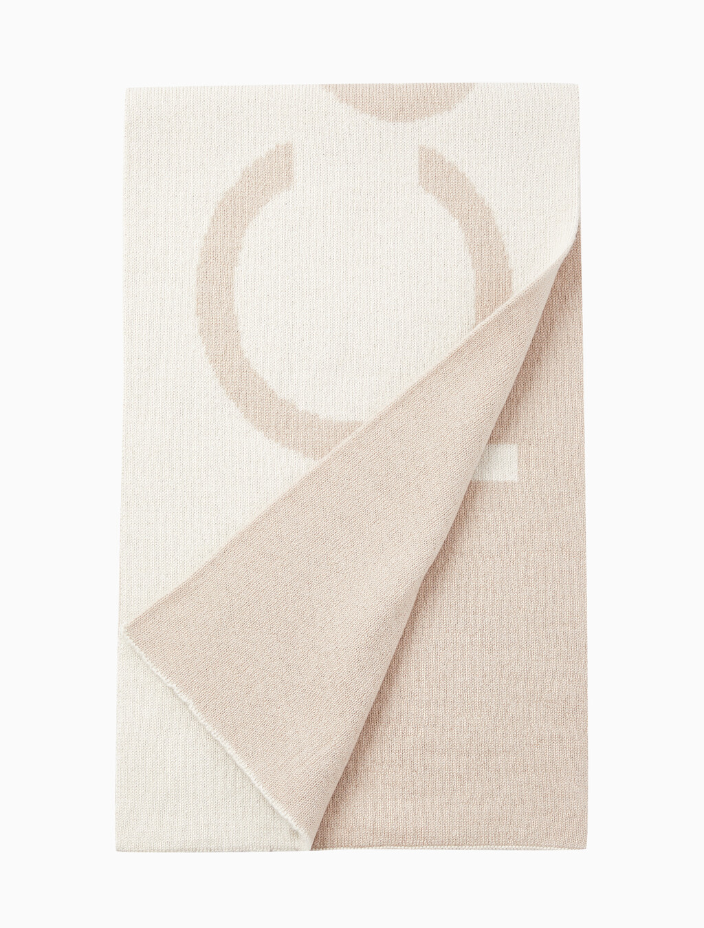 Buy 남녀공용  투톤 볼드 로고 울 머플러 in color CHALK