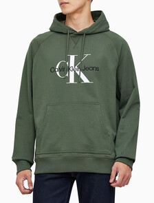 Buy 남성 롱슬리브 릴렉스핏 모노그램로고 후디 in color KHAKI