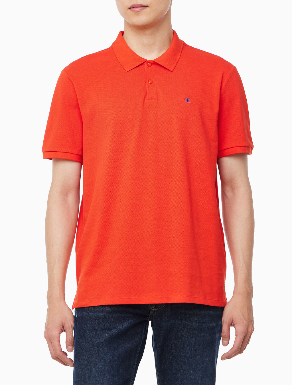 Buy 남성 레귤러핏 피케 반팔 클래식 폴로 티셔츠 in color RED ALERT