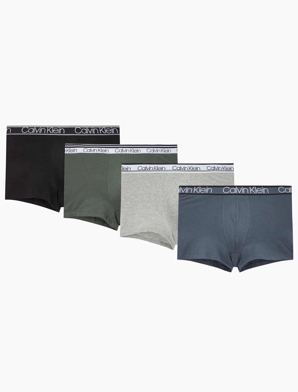 Buy 남성 웨이스트밴드 코튼 스트레치 버라이어티 4PK in color BLACK/GREY/GREEN/BLUE