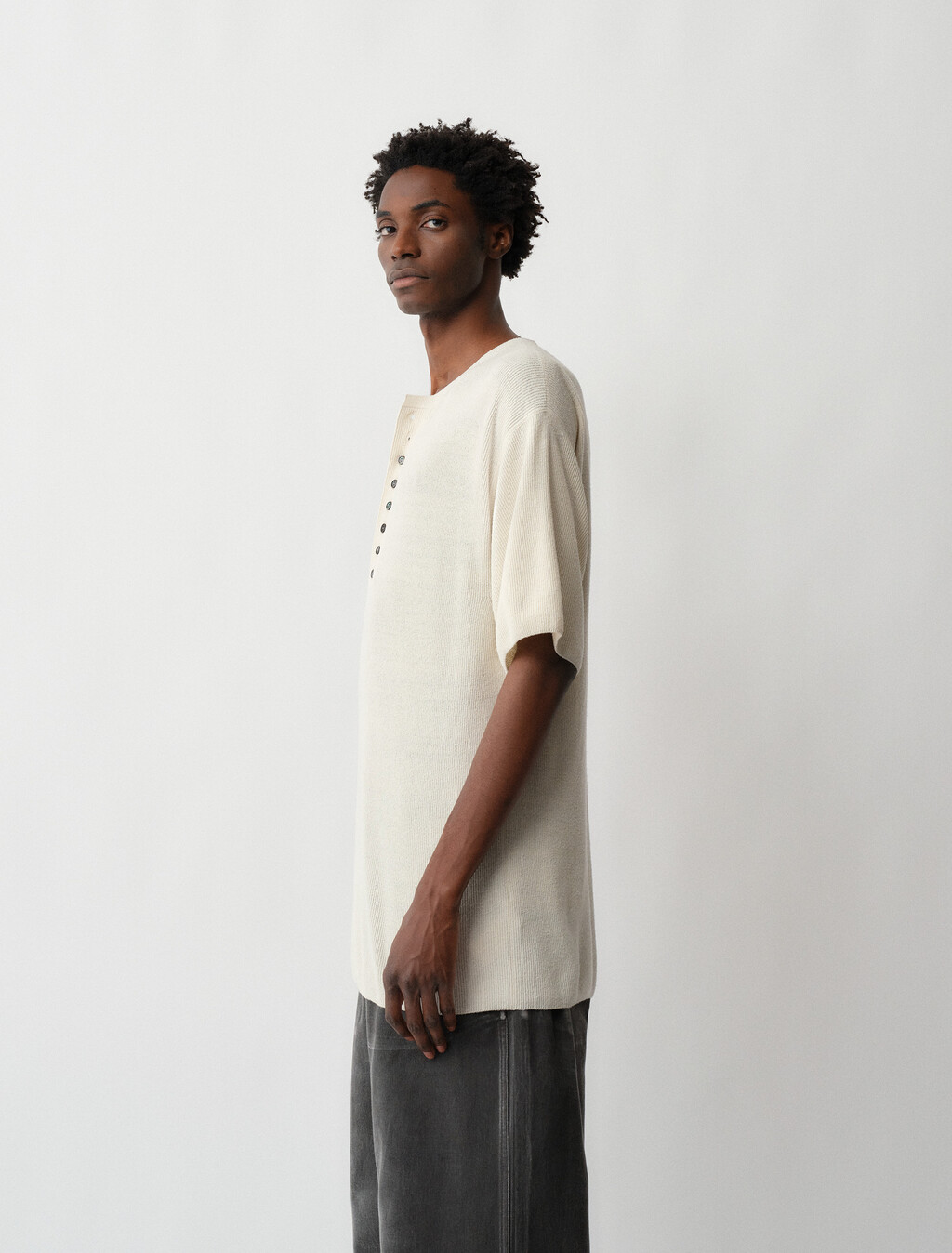 Buy CHRISTOPHER MENS KNIT TOP in color WHITE
