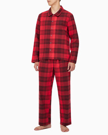 Buy 남성 CK 퓨어 플란넬 팬츠 in color RED BLACK FLANNEL