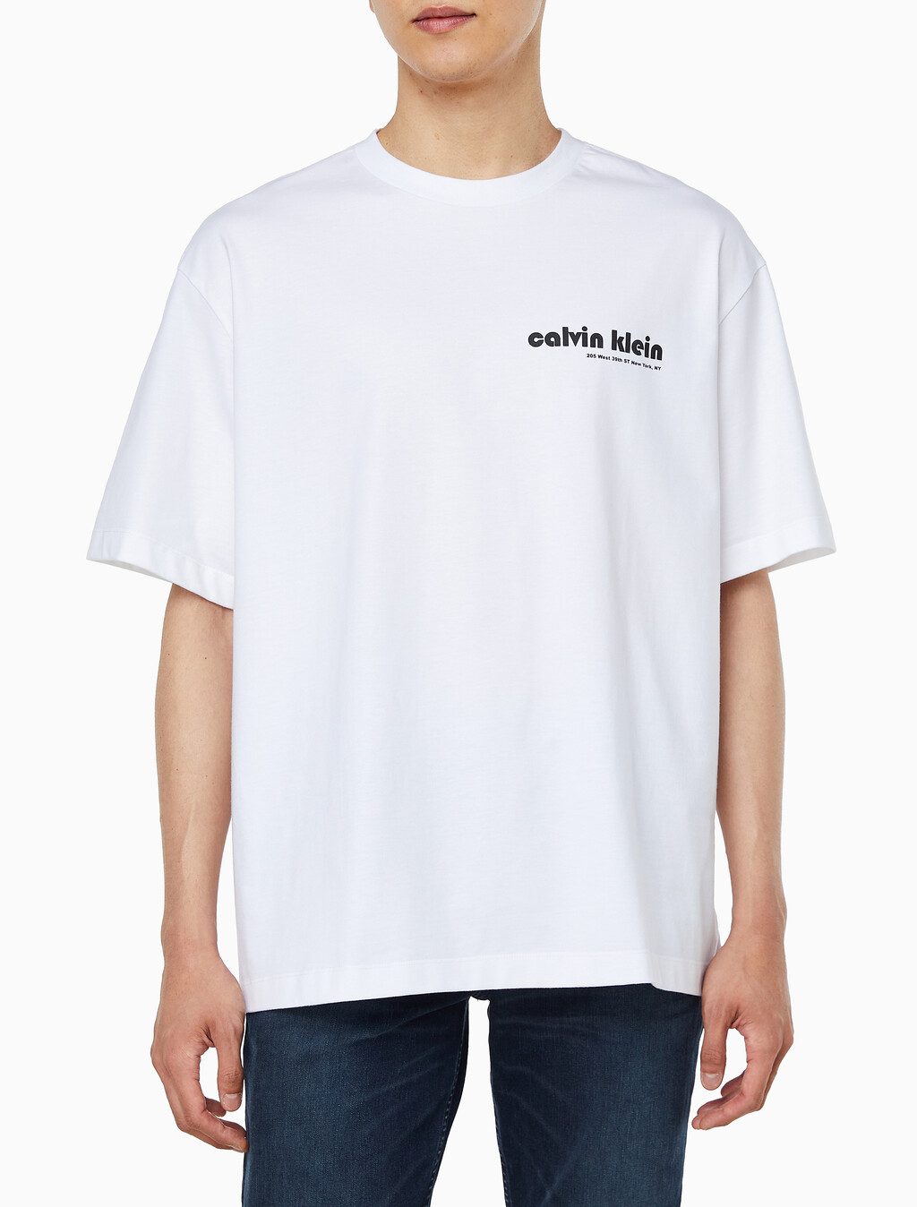 Buy 남성 릴렉스핏 바우하우스 로고 반팔 티셔츠 in color BRILLIANT WHITE