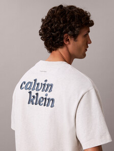 Buy 헤비 오픈엔드 저지 그래픽 티 in color GREY