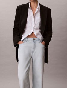 Buy 여성 90S 스트레이트 데님 in color Light blue