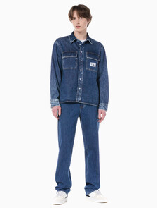 Buy 남성 90's 스트레이트핏 미드블루 데님 in color MID BLUE BACK EMBRO