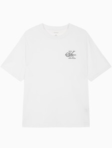 Buy 남성 릴렉스핏 모노그램 로고 반팔 티셔츠 in color BRILLIANT WHITE