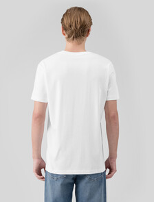 Buy 남성 레귤러핏 모노그램 엠브로이더리 로고 반팔 티셔츠  in color BRIGHT WHITE