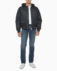 Buy 남성 후디 보머 다운 자켓 in color CK BLACK