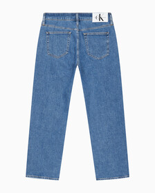 Buy 남성 90'S 스트레이트핏 크롭 데님 in color MID BLUE BACK EMBRO
