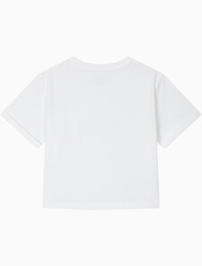 Buy 여성 리퀴드 CK 크롭 반팔 티셔츠 in color BRILLIANT WHITE