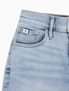 Buy 여성 하이라이즈 데님 쇼츠 in color CHALKY BLUE