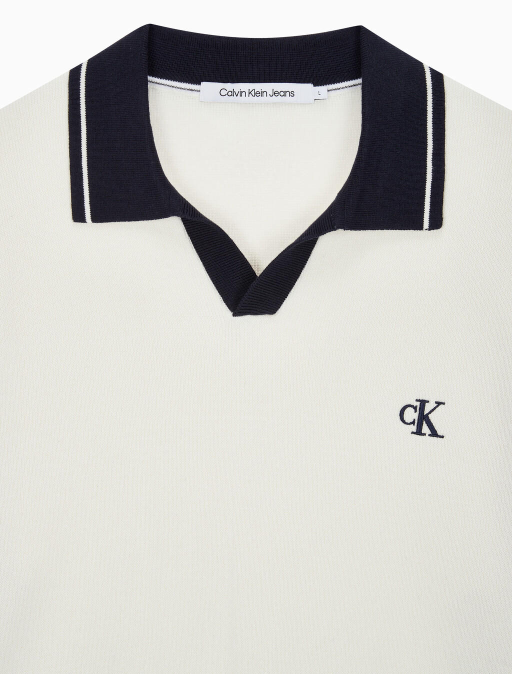 Buy 남성 오버사이즈 럭비카라 스웨터 in color WHITE