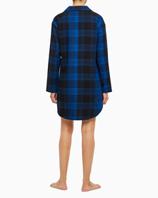 Buy 여성 플란넬 파자마 롱슬리브 나이트 셔츠 in color BLACK FLANNEL