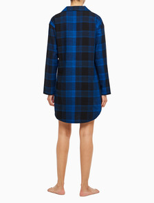 Buy 여성 플란넬 파자마 롱슬리브 나이트 셔츠 in color BLACK FLANNEL