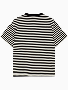 Buy 남성 스트라이프 모노그램 로고 반팔 티셔츠 in color BLACK