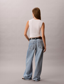 Buy 여성 와이드레그 에코 데님 in color Light Blue