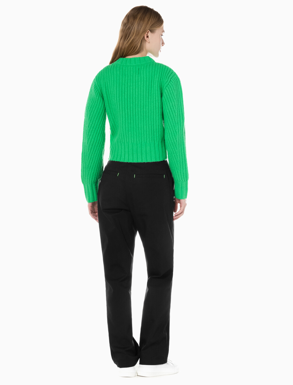 Buy 여성 폴드 반드 치노 팬츠 in color CK BLACK