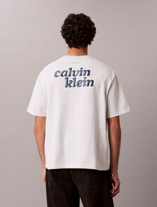 Buy 헤비 오픈엔드 저지 그래픽 티 in color GREY