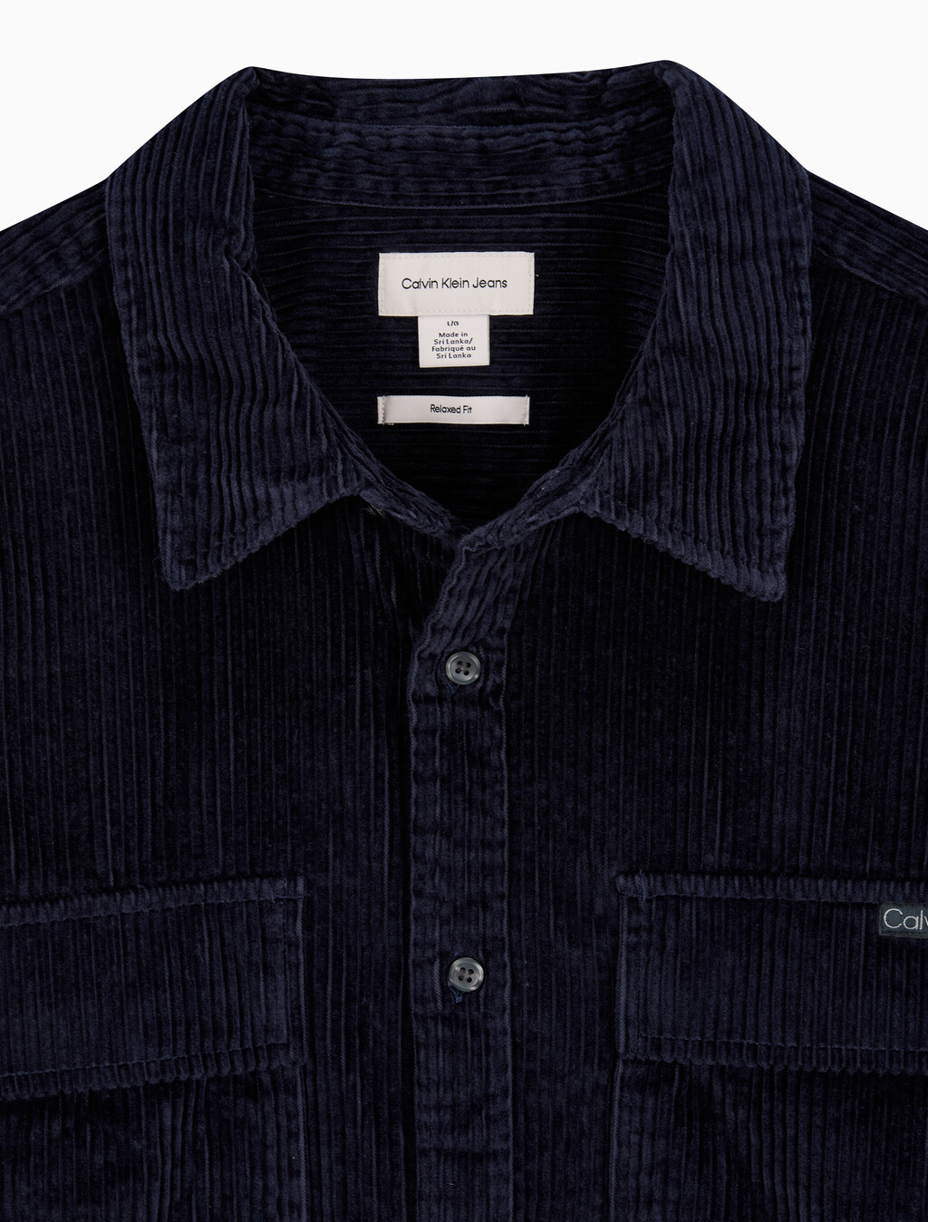 Buy 남성 릴렉스핏 코듀로이 포켓 긴팔 셔츠 in color Navy