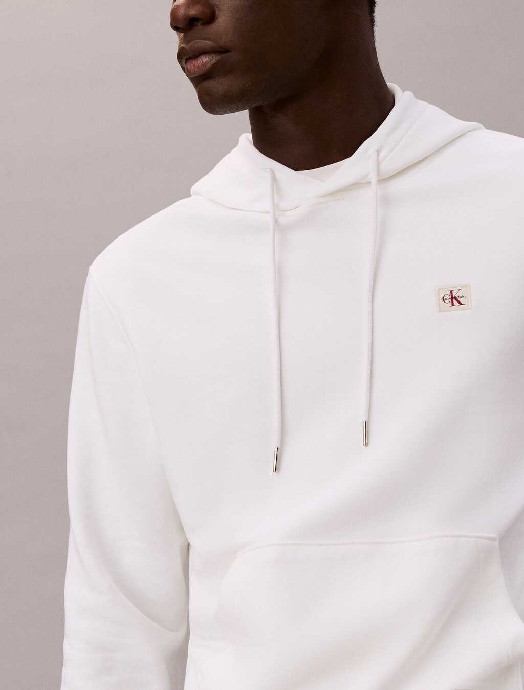 Buy 남성 350 테리 뱃지 후드 스웻셔츠 in color BRIGHT WHITE