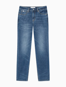 Buy 여성 하이라이즈 스키니핏 앵클 다크블루 37.5 기능성 데님 in color MID BLUE BACK EMBRO