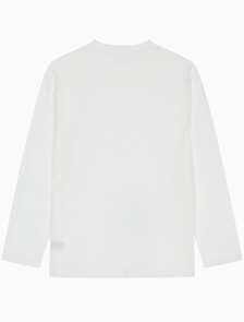 Buy 남성 헤비 코튼 아카이브 로고 긴팔 티셔츠 in color BRIGHT WHITE