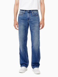 Buy 남성 90's 스트레이트핏 미드블루 스톤워시 데님 in color MID BLUE BACK EMBRO