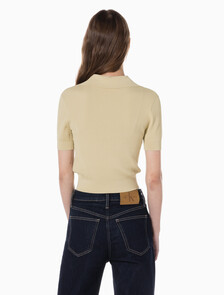 Buy 여성 센슈얼 립 베이비 폴로 스웨터 in color PALE KHAKI