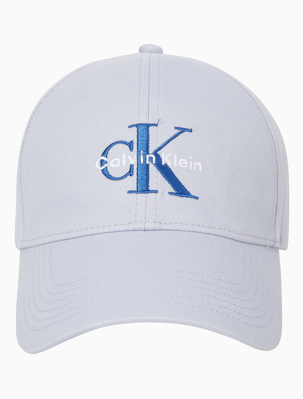 Buy 남녀공용 CKJ 모노그램 엠브로이더리 볼캡 in color Light blue