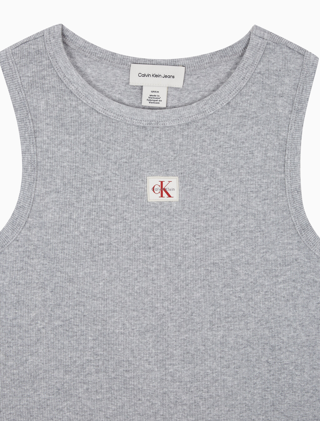 Buy 여성 우븐라벨 코튼 립 탱크 탑 in color HEROIC GREY HEATHER