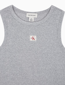 Buy 여성 우븐라벨 코튼 립 탱크 탑 in color HEROIC GREY HEATHER