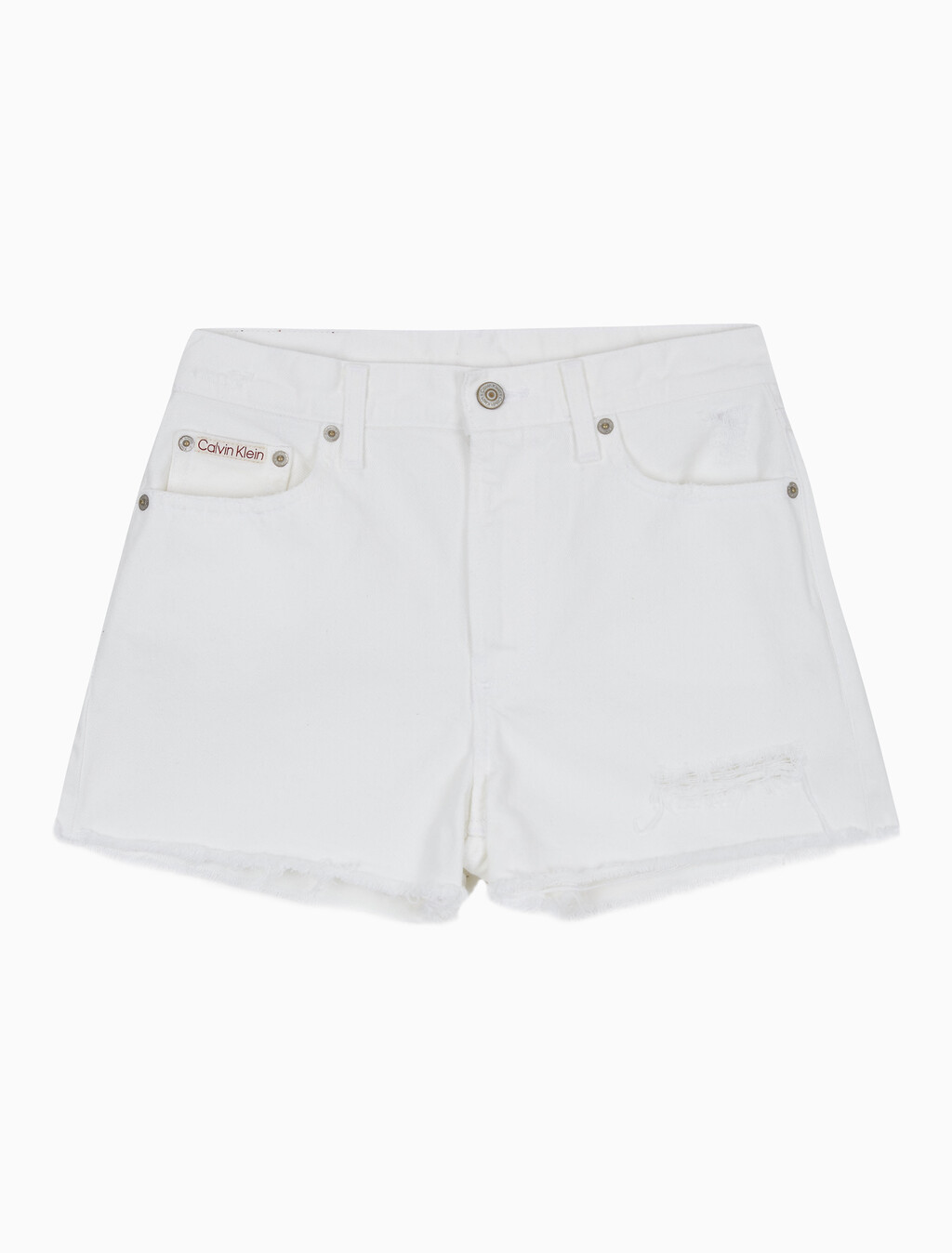 Buy 여성 90's 핏 3인치 디스트로이드 화이트 데님 쇼츠 in color CHALK WHITE DESTROY