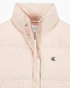 Buy 여성 숏 렝스 스탠드 카라 푸퍼 다운 재킷 in color PINK BEIGE