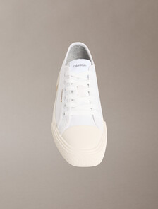 Buy 여성 비비 로우 레이스업 캔버스 스니커즈 in color WHITEBLACK