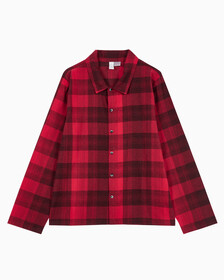 Buy 남성 CK 퓨어 플란넬 롱슬리브 셔츠 in color RED BLACK FLANNEL