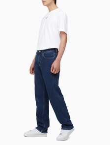 Buy 남성 90's 스트레이트핏 기모 미드블루 데님 in color MID BLUE BACK EMBRO