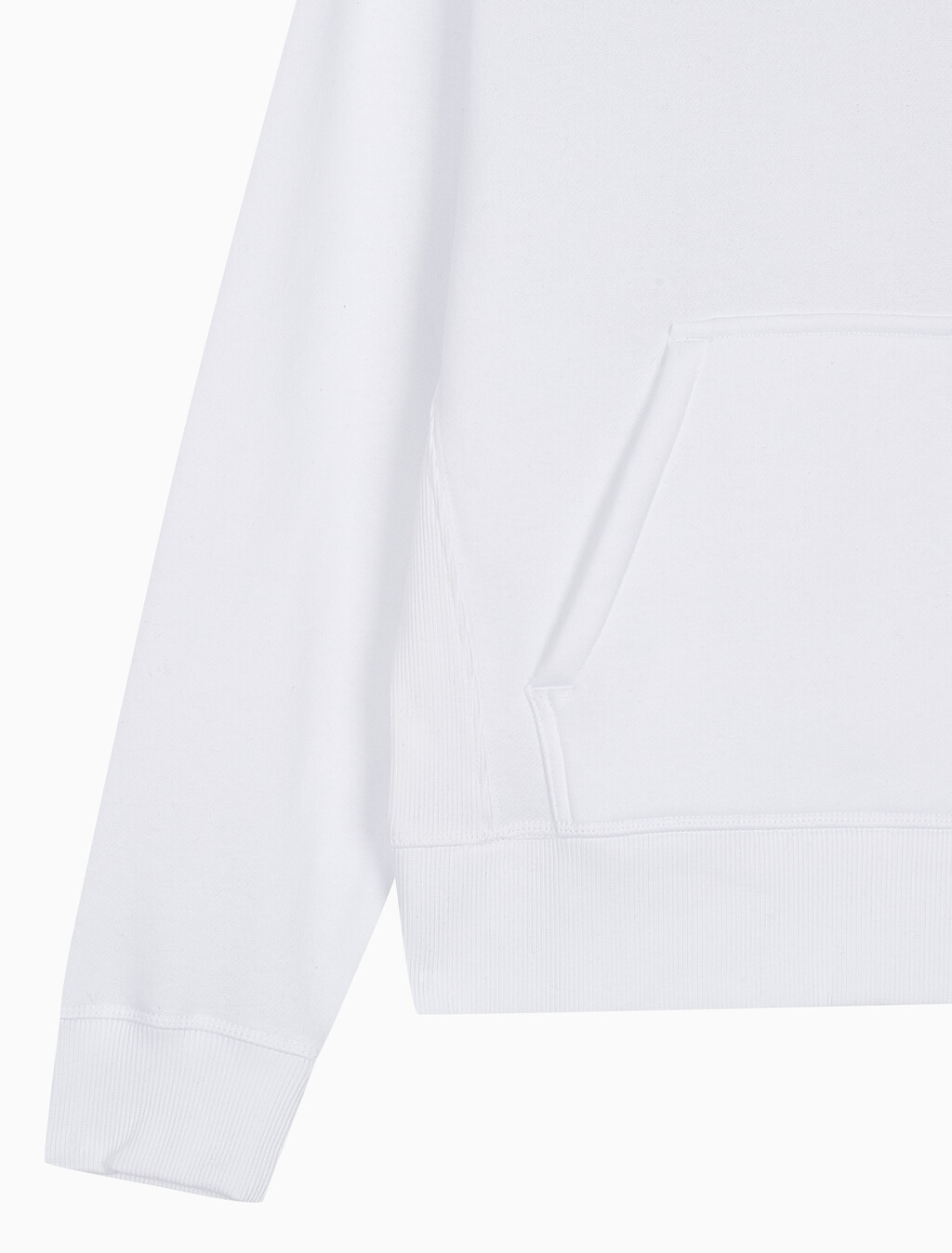 Buy 여성 릴렉스핏 CK 스몰 로고 기모 후디 in color BRILLIANT WHITE