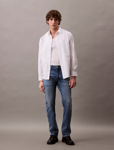 Buy 남성 슬림 스트레이트핏 미드블루 스트레치 데님 in color BLUE HELIUM