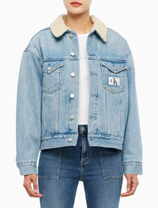Buy 여성 쉐르파 데님 자켓 in color CHALKY BLUE