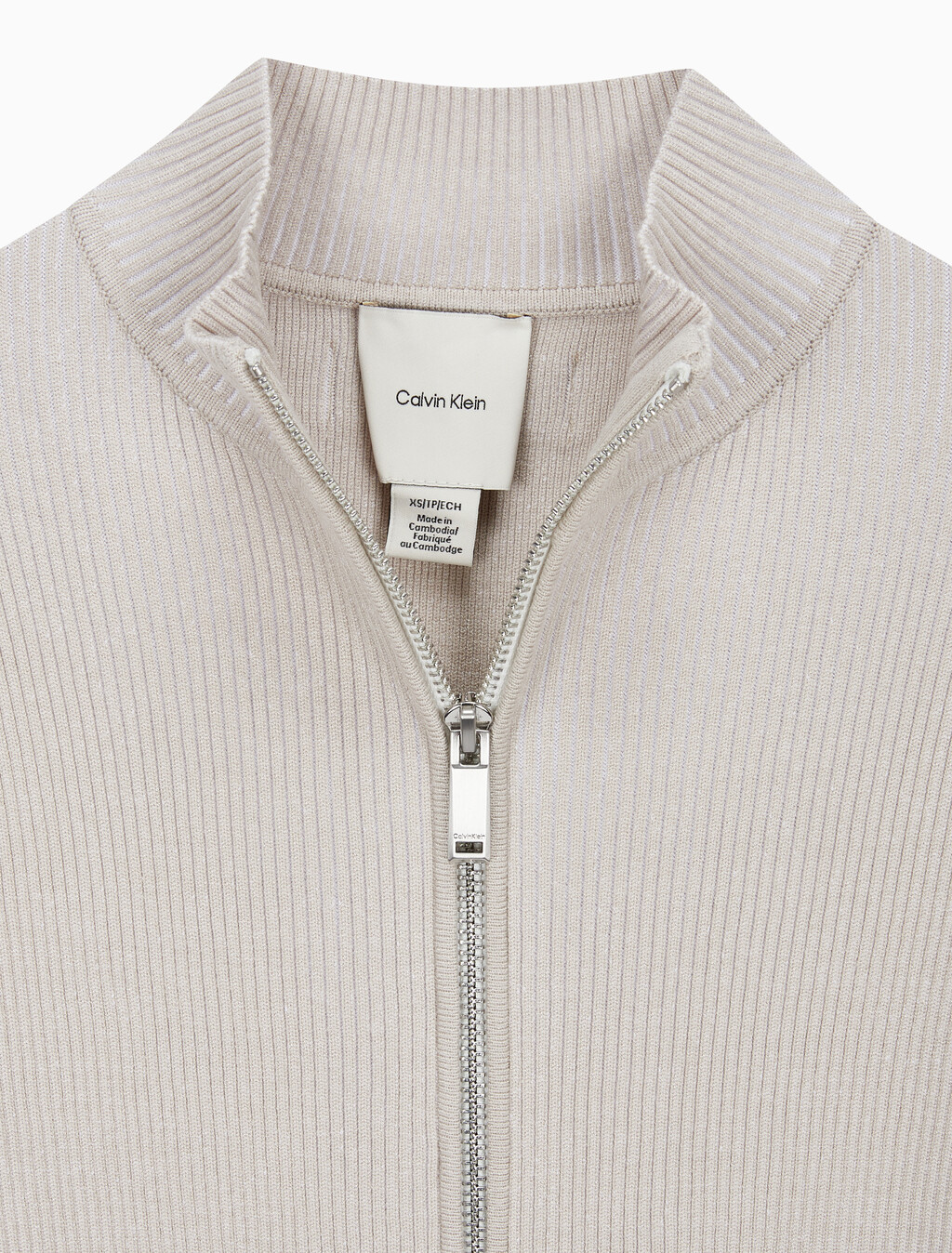 Buy 여성 L/S 풀 집업 스웨터 in color White