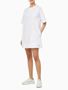 Buy 여성 캐주얼 오프 바디 셔츠 드레스 in color BRILLIANT WHITE