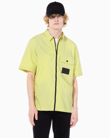 Buy 남성 포플린 집업 반팔셔츠 in color YELLOW SAND