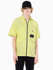 Buy 남성 포플린 집업 반팔셔츠 in color YELLOW SAND