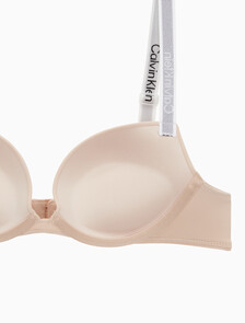 Buy 여성 테일러드 로고 푸쉬업 플런지 브라 in color BEECHWOOD