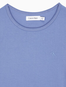 Buy 여성 아카이브 로고 베이비 티 드레스 in color BLEACHED DENIM